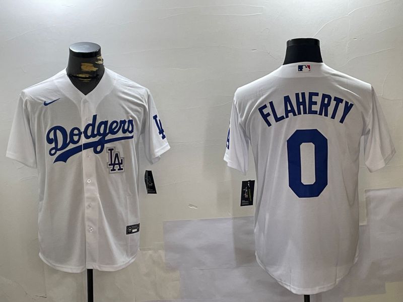 Men Los Angeles Dodgers #0 Flaherty White Game 2024 Nike MLB Jersey style 11206->los angeles dodgers->MLB Jersey